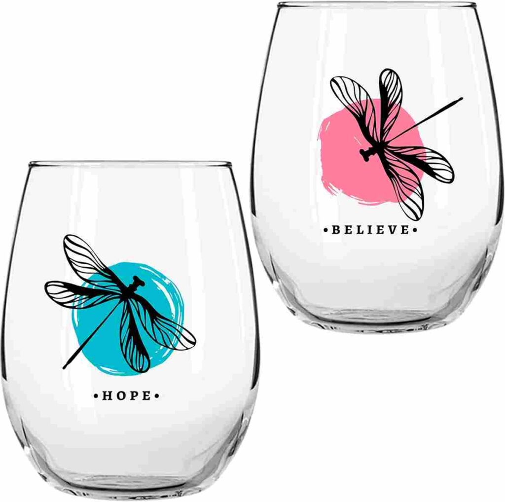 Dragonfly Theme Wine Glass