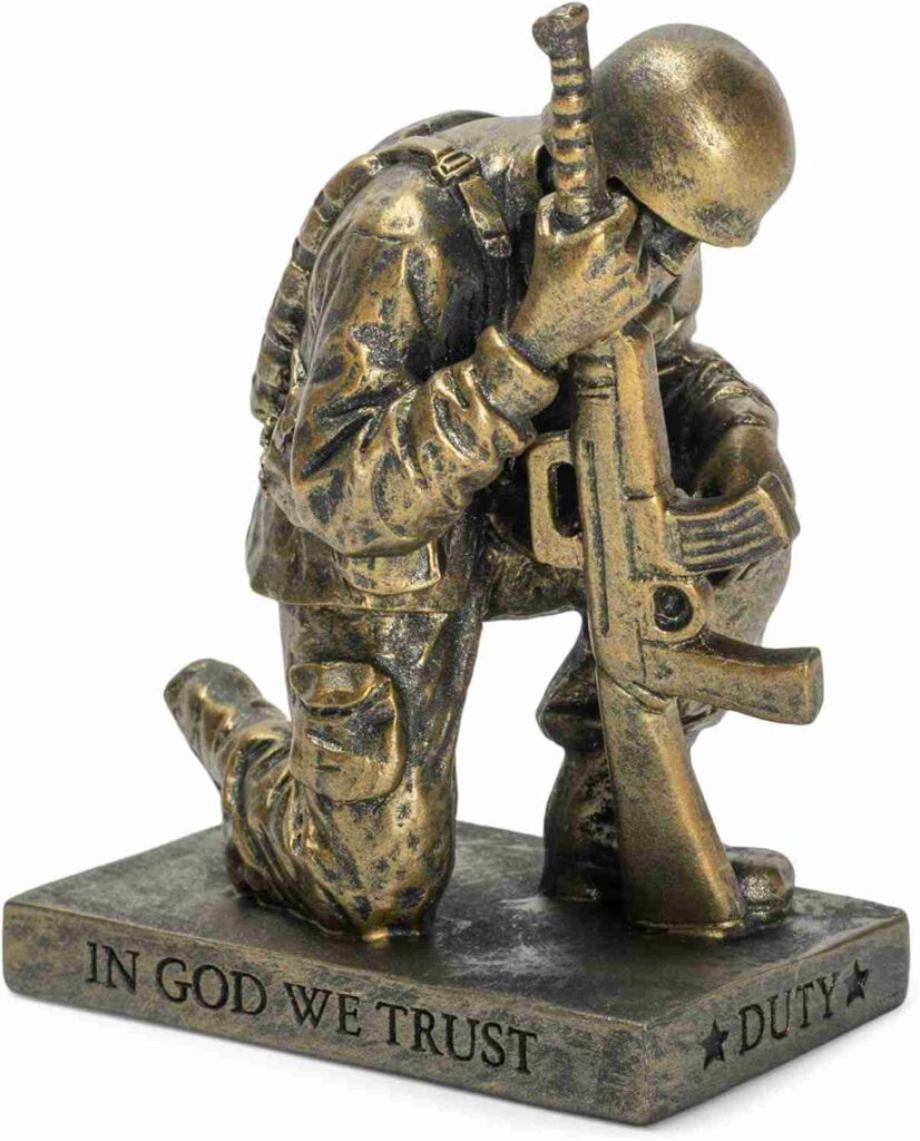 Praying Soldier Table Top Figurine