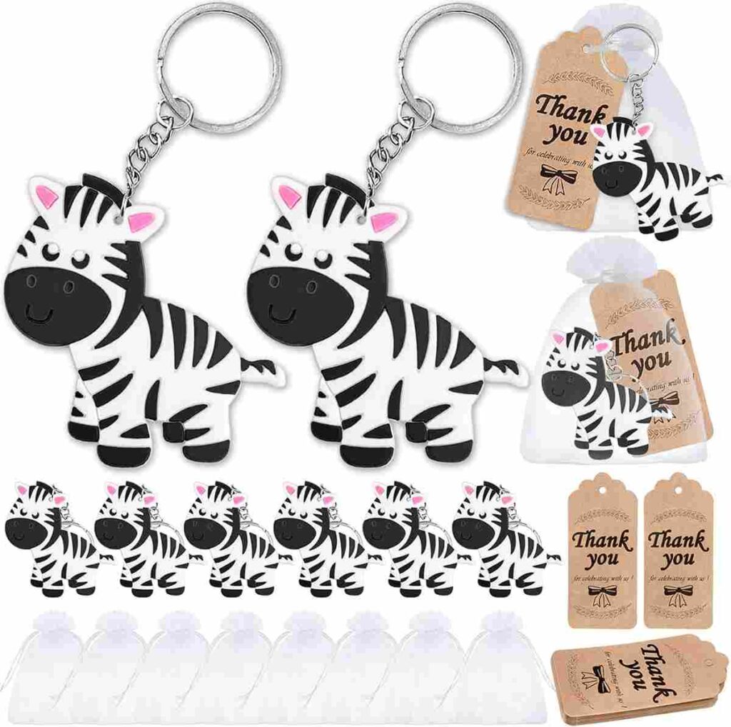 Zebra Party Favors Keychains